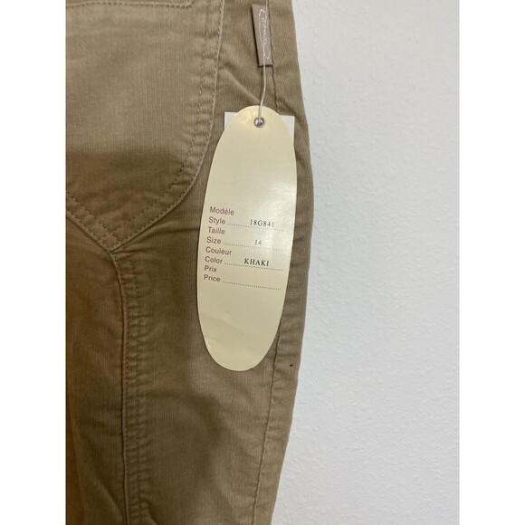 Revolt Rare Vintage Corduroy Retro Flare Jeans Sz 14 Khaki High Rise Laceup New - Picture 4 of 13